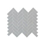 Load image into Gallery viewer, Domino Lume Grey Herringbone 14 in. x 14 in. Glossy Porcelain Mosaic Floor and Wall Tile