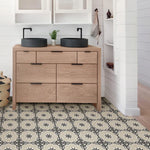 Load image into Gallery viewer, FloorPops Black Daphne 12 in. W x 12 in. L 1.524mm Luxury Vinyl Tile Flooring (20 sq.ft./case)