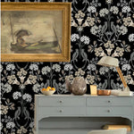 Load image into Gallery viewer, NuWallpaper Black and Neutral Meadow Song Peel & Stick Wallpaper 20.5 in x 18 ft