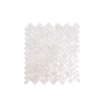 Charger l'image dans la visionneuse de galerie, Mother of Pearl 0.6" x 1.2" Seashell Chevron Mosaic Tile (Set of 11)