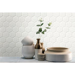 Charger l'image dans la visionneuse de galerie, Silica White Hexagon 11 in. x 13 in. Matte Porcelain Mosaic Floor and Wall Tile