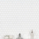 Charger l'image dans la visionneuse de galerie, Silica White Hexagon 11 in. x 13 in. Matte Porcelain Mosaic Floor and Wall Tile