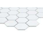 Charger l'image dans la visionneuse de galerie, Silica White Hexagon 11 in. x 13 in. Matte Porcelain Mosaic Floor and Wall Tile