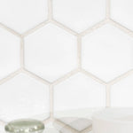 Charger l'image dans la visionneuse de galerie, Silica White Hexagon 11 in. x 13 in. Matte Porcelain Mosaic Floor and Wall Tile