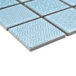 Load image into Gallery viewer, Merola Tile Celadon Aqua 11.63 inch x 11.63 inch Glossy Porcelain Mosaic Tile Sample