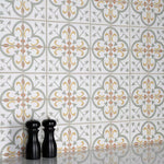 Charger l'image dans la visionneuse de galerie, Merola Tile Revival Memory Mini Ceramic Floor and Wall Tile 4 inch Width 4 inch Length 12.72 sq ft/case Patterned Glossy Finish
