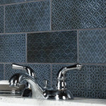 Load image into Gallery viewer, Merola Tile Camden Decor Azurro 4 inch x 8 inch Ceramic Wall Tile 0.29 inch Thick 11.5 sq ft/case Glossy Undulated Finish