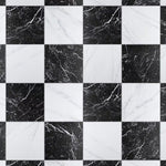 Charger l'image dans la visionneuse de galerie, Échantillon de carrelage Merola Merzoni Checker Ruzzini pour sol et mur en porcelaine 23 cm x 23 cm – Échantillon Aspect marbre satiné