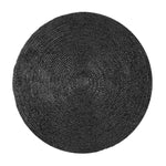 Charger l'image dans la visionneuse de galerie, Tapis d'intérieur rond en jute Rigo tissé à la main nuLOOM, noir, 1,2 m