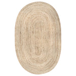 Load image into Gallery viewer, nuLOOM Hand Woven Rigo Jute Rug Natural 4 ft. x 6 ft. Indoor Oval Rug