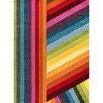 Charger l'image dans la visionneuse de galerie, Tapis contemporain à rayures multicolores style rétro arc-en-ciel JONATHAN Y, 1,2 m x 1,8 m