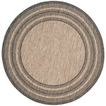 Load image into Gallery viewer, Safavieh Courtyard Jessie Natural / Black 4 ft. x 4 ft. Indoor/Outdoor Round Area Rug