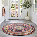 Charger l'image dans la visionneuse de galerie, Tapis d'intérieur rond multicolore Tammara tressé à la main nuLOOM, 1,8 m