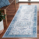 Load image into Gallery viewer, Safavieh Arizona Blanche Beige / Blue 2 ft. 6 in. x 8 ft. Indoor Machine Washable Runner
