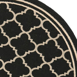 Load image into Gallery viewer, Safavieh Courtyard Sherry Black / Beige 6 ft. 7 in. x 6 ft. 7 in. Indoor/Outdoor Round Area Rug