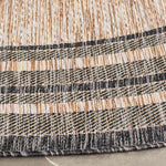 Load image into Gallery viewer, Safavieh Courtyard Jessie Natural / Black 4 ft. x 4 ft. Indoor/Outdoor Round Area Rug