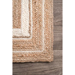 Charger l'image dans la visionneuse de galerie, Tapis d'intérieur ovale en jute Rigo tissé à la main nuLOOM, couleur naturelle, 1,2 m x 1,8 m (copie)