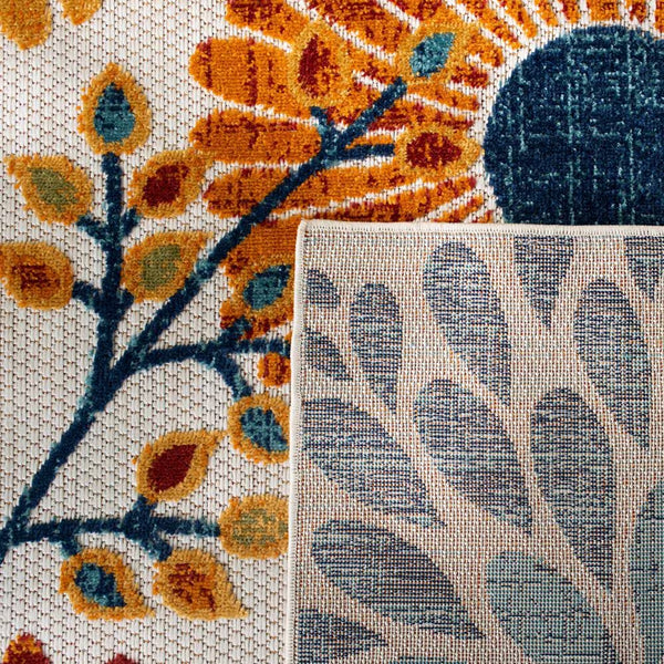 Safavieh Cabana Lizzie Cream / Red 3 ft. x 3 ft. Indoor/Outdoor Round Area Rug