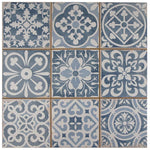 Charger l'image dans la visionneuse de galerie, Carreaux de sol et de mur en céramique Merola Tile Faenza Azul 13 po x 13 po (12,2 pi²/boîte)