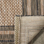 Load image into Gallery viewer, Safavieh Courtyard Jessie Natural / Black 4 ft. x 4 ft. Indoor/Outdoor Round Area Rug