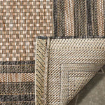 Load image into Gallery viewer, Safavieh Courtyard Jessie Natural / Black 4 ft. x 4 ft. Indoor/Outdoor Square Area Rug