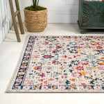 Charger l'image dans la visionneuse de galerie, Tapis persan bohème moderne à motif floral beige/multicolore JONATHAN Y 4 pi x 6 pi