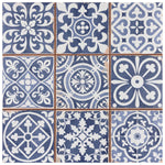 Charger l'image dans la visionneuse de galerie, Carreaux de sol et de mur en céramique Merola Tile Faenza Azul 13 po x 13 po (12,2 pi²/boîte)