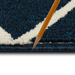 Load image into Gallery viewer, StyleWell Calcada Diamond Navy/Off White 30 in. x 45 in. Indoor Machine Washable Scatter Mat