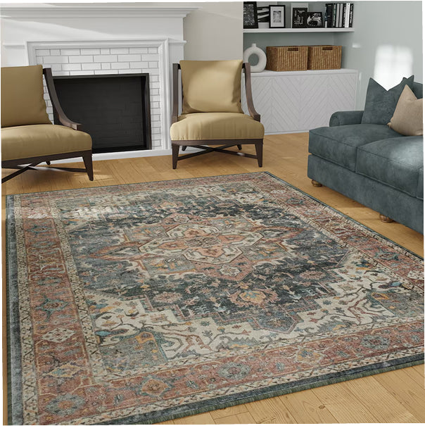 StyleWell Distressed Antique Multi 7 ft. 6-inch x 9 ft. Indoor Area Rug