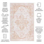 Load image into Gallery viewer, Safavieh Arizona Jannah Beige / Gold 2 ft. 6 in. x 8 ft. Indoor Machine Washable Runner