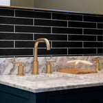 Load image into Gallery viewer, Merola Tile Castillo Black 3 in. x 12 in. Ceramic Wall Tile (5.72 sq. ft./Case)