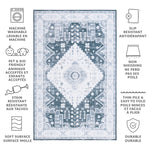 Charger l'image dans la visionneuse de galerie, Tapis de couloir d'intérieur lavable en machine Safavieh Arizona Catriona, gris vert/ivoire, 2 pi 6 po x 8 pi