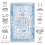 Load image into Gallery viewer, Safavieh Arizona Blanche Beige / Blue 2 ft. 6 in. x 8 ft. Indoor Machine Washable Runner