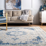 Load image into Gallery viewer, nuLOOM Vintage Lindsay Persian Blue 3 ft. x 5 ft. Oval Indoor Rug