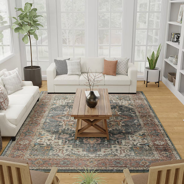 StyleWell Distressed Antique Multi 7 ft. 6-inch x 9 ft. Indoor Area Rug