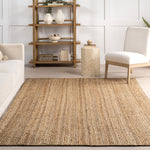 Load image into Gallery viewer, nuLOOM Hand Woven Rigo Jute Rug Natural 4 ft. x 6 ft. Indoor Oval Rug