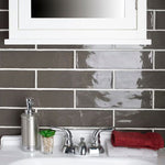 Load image into Gallery viewer, Merola Tile Chester Grafito Ceramic Wall Tile 0.38 inch Thick 3 inch Wide 5.72 sq ft/case Glossy Subway Finish