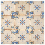 Load image into Gallery viewer, Merola Tile Mirambel Azul 13 inch x 13 inch Ceramic Floor and Wall Tile – 12.2 sq. ft. per Case, Matte Textured Finish