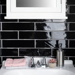 Load image into Gallery viewer, Merola Tile Chester Nero Ceramic Wall Tile 0.35 inch Thick 3 inch Wide 5.72 sq ft/case Glossy Subway Finish