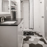 Charger l'image dans la visionneuse de galerie, Merola Tile Textile Basic Hex Silver Porcelain Tile 8.63 inch x 9.88 inch – 11.5 sq. ft. per Case Glossy Stone-Look Finish
