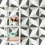 Charger l'image dans la visionneuse de galerie, Merola Tile Twenties Diamond 7.75 inch x 7.75 inch Ceramic Floor and Wall Tile 11.11 sq ft/case – Geometric Matte Finish