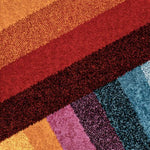 Charger l'image dans la visionneuse de galerie, Tapis contemporain à rayures multicolores style rétro arc-en-ciel JONATHAN Y, 1,2 m x 1,8 m