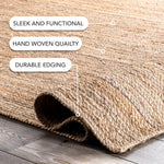 Load image into Gallery viewer, nuLOOM Hand Woven Rigo Jute Rug Natural 4 ft. x 6 ft. Indoor Oval Rug