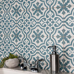 Load image into Gallery viewer, Merola Tile Berkeley Blue 17-5/8 in. x 17-5/8 in. Ceramic Floor and Wall Tile (13.14 sq. ft./Case)Merola Tile Berkeley Blue 17-5/8 in. x 17-5/8 in. Ceramic Floor and Wall Tile (13.14 sq. ft./Case)