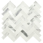 Load image into Gallery viewer, MSI Bytle Bianco 12x12 Herringbone Multi-Surface Mesh-Mounted Mosaic Tile