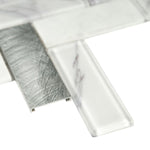 Load image into Gallery viewer, MSI Bytle Bianco 12x12 Herringbone Multi-Surface Mesh-Mounted Mosaic Tile