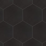 Charger l'image dans la visionneuse de galerie, Merola Tile Textile Basic Hex Black Porcelain Tile 8.63 inch x 9.88 inch – 11.5 sq. ft. per Case Glossy Stone-Look Finish