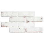 Charger l'image dans la visionneuse de galerie, Smart Tiles Peel And Stick Backsplash Brik Toscana Tiles, Ceramic Look, 21.28In X 10.86In, White, 2-Pack