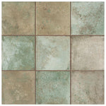 Load image into Gallery viewer, Merola Tile Kings Etna Encaustic 13.13 inch x 13.13 inch Sage Ceramic Floor and Wall Tile 12.29 sq ft/case – Vintage Pattern Matte Finish
