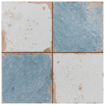 Load image into Gallery viewer, Merola Tile Artisan Damero Azul 13 inch x 13 inch Ceramic Floor and Wall Tile – 12.2 sq ft per Case, Vintage Spanish Style Stone Look Matte Finish
